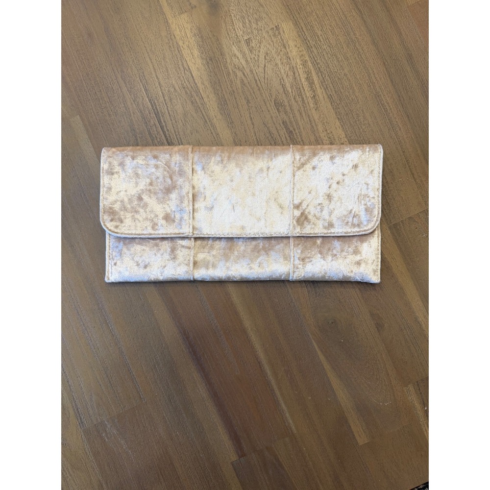 Urban Expressions Velvet‎ Quilted Clutch Evening Bag Champagne Gold